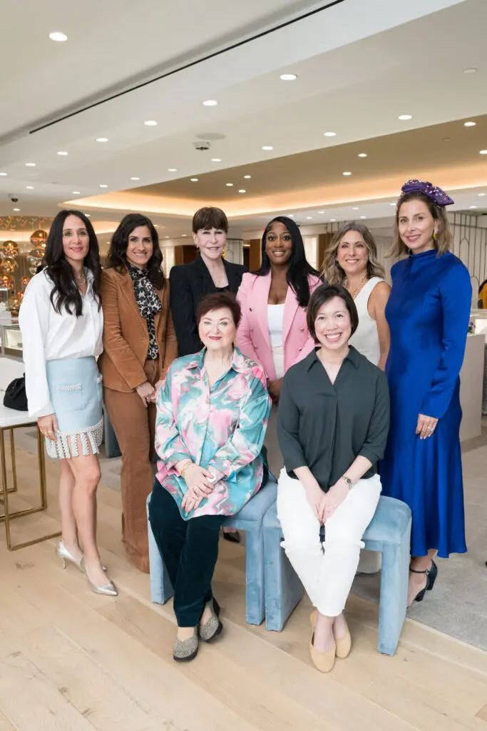 Panelists with Amy Zadok, Lisa Zadok and Helene Zadok, seated, at Zadok Jewelers 'Leading Women' champagne brunch and program. (Photo by Daniel Ortiz)