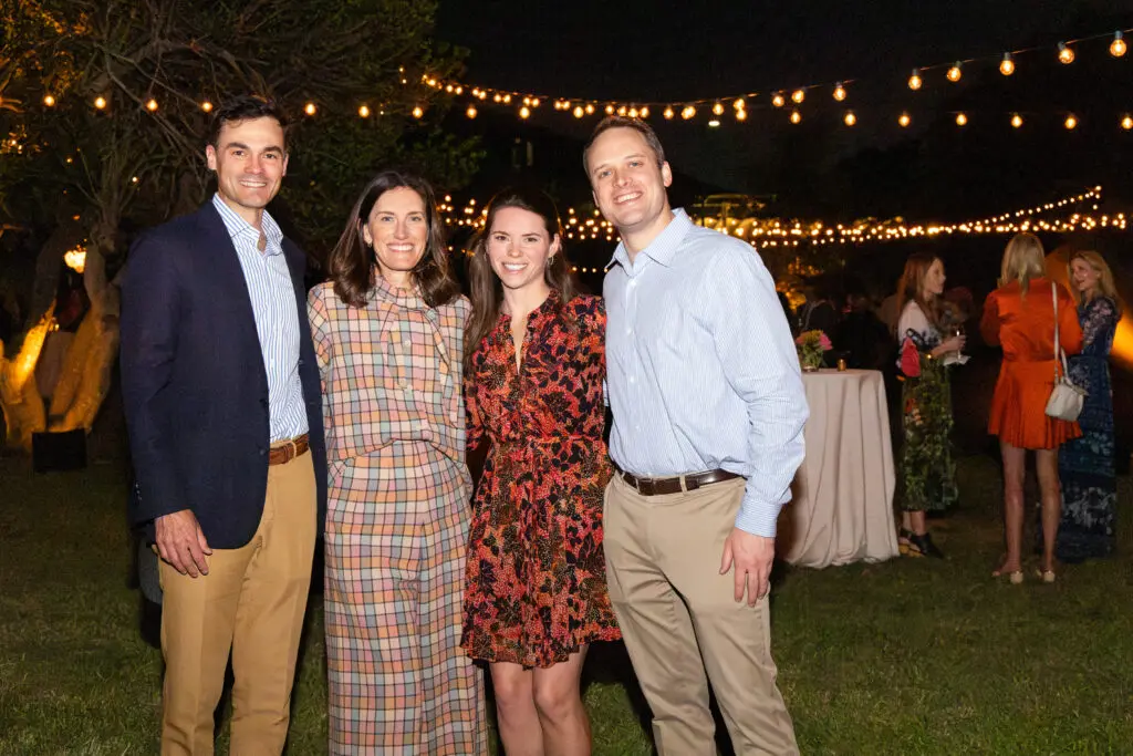 Paul & Sarah Beth Seifert, Sara Cain, Michael McGinnis at The Menil Collection's Party in the Park (Photo by Lawrence Elizabeth Knox)