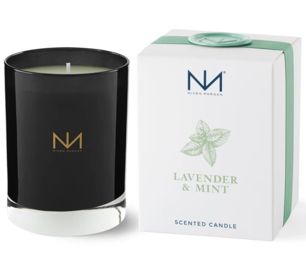 Niven Morgan's Lavender and Mint Candle, $36, available at Nivenmorgan.com.