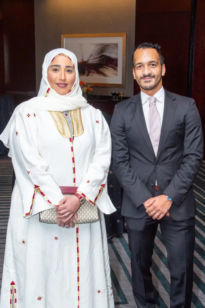 State of Qatar Consul General Sheikha/Tamador Al-Thani, Hamad Al-Abdulla at the Linda Lorelle Scholarship Fund 'Paying It Forward' gala. (Photo by Jacob Power)