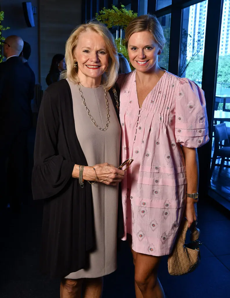 Shirley Lawson, Sarah Covington at Nobu for The Galleria & PaperCity Luxe Luncheon saluting Santa's Elves.