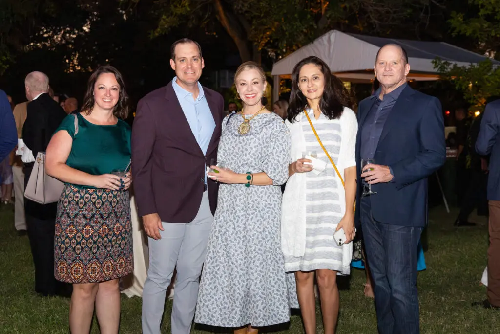 Stephanie Vickery, Chris & Meredith Rectory, Kamilla & Kevin Batchelor The Menil Collection's Party in the Park (Photo by Lawrence Elizabeth Knox)