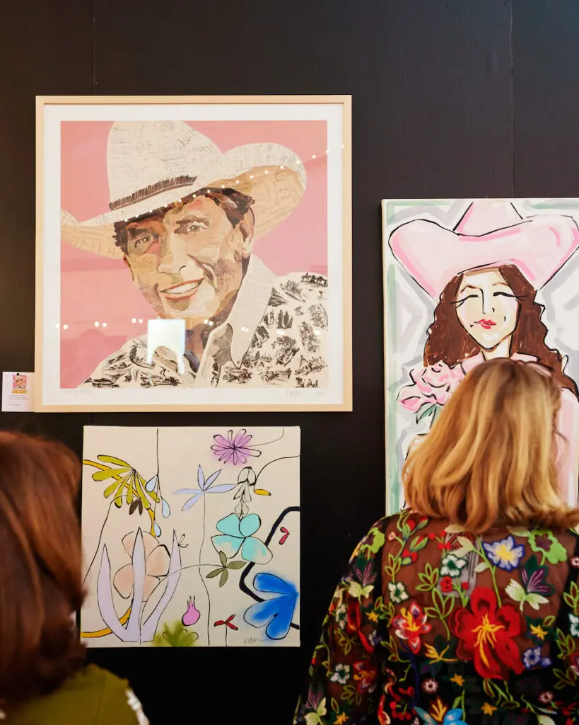 The silent auction at the 2023 Cattle Baron's Ball at Dallas' iconic Southfork Ranch. (Photo by Jonathan Zizzo)