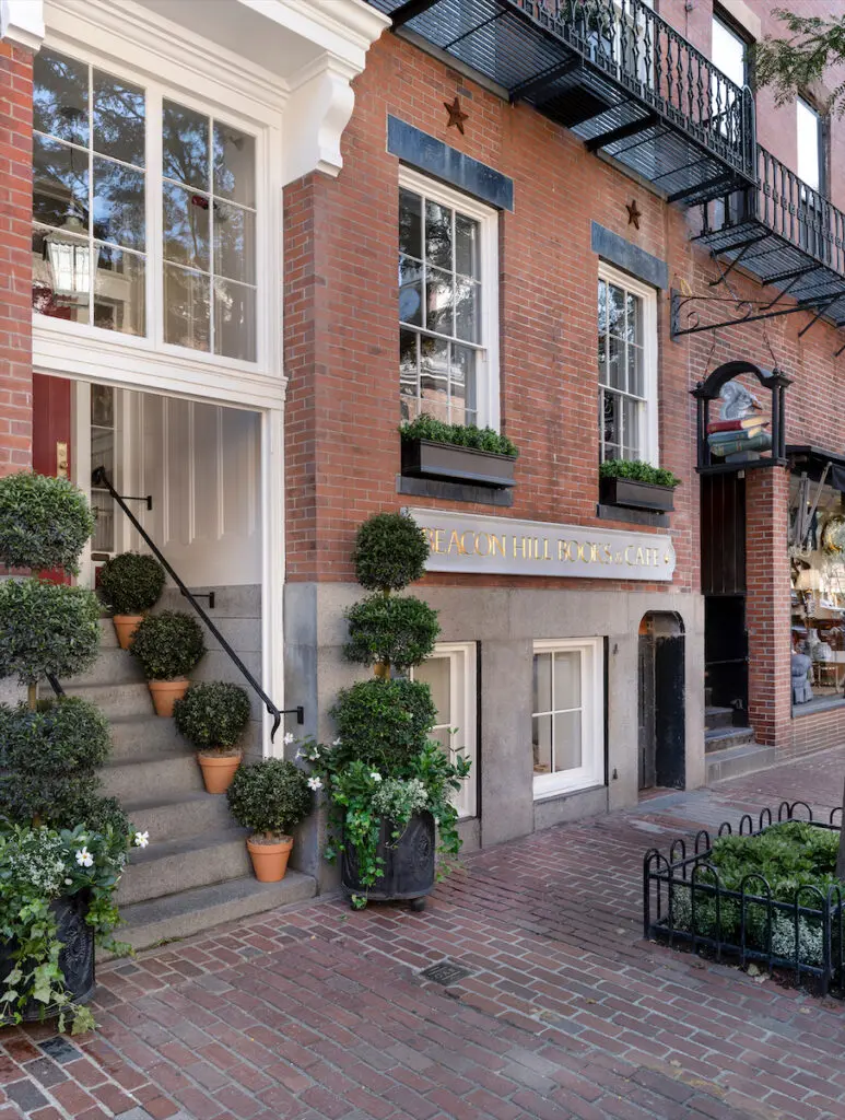 The entrance to Beacon Hill Books & Café in a historic Boston neighborhood.  (Photo by Sarah Winchester)