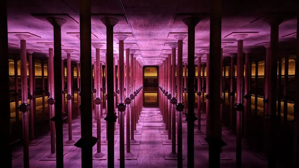 Cistern Illuminated is no ordinary attraction in Buffalo Bayou Park. (Courtesy of Buffalo Bayou Partnership.) (Photo by Courtesy of Buffalo Bayou Partnership.)