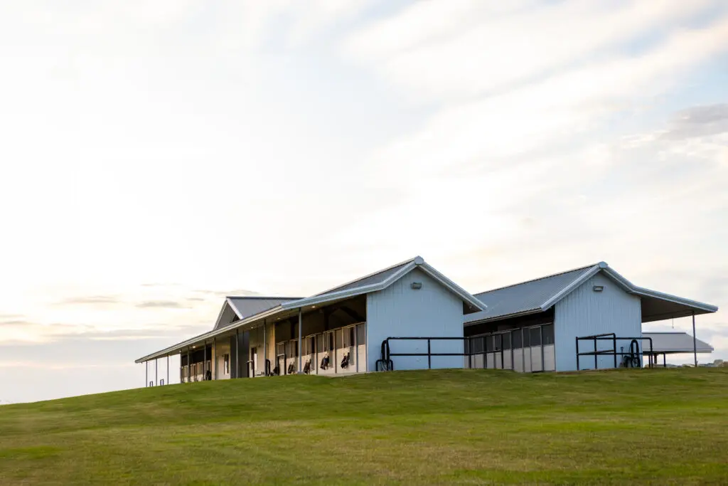 Two mirror-image barns at Whitehall Ranch have 20 oversized stalls, tack rooms, grooms quarters, and office.(Photo courtesy of Nan & Company Properties)  (Photo by Courtesy of Nan & Company Properties)