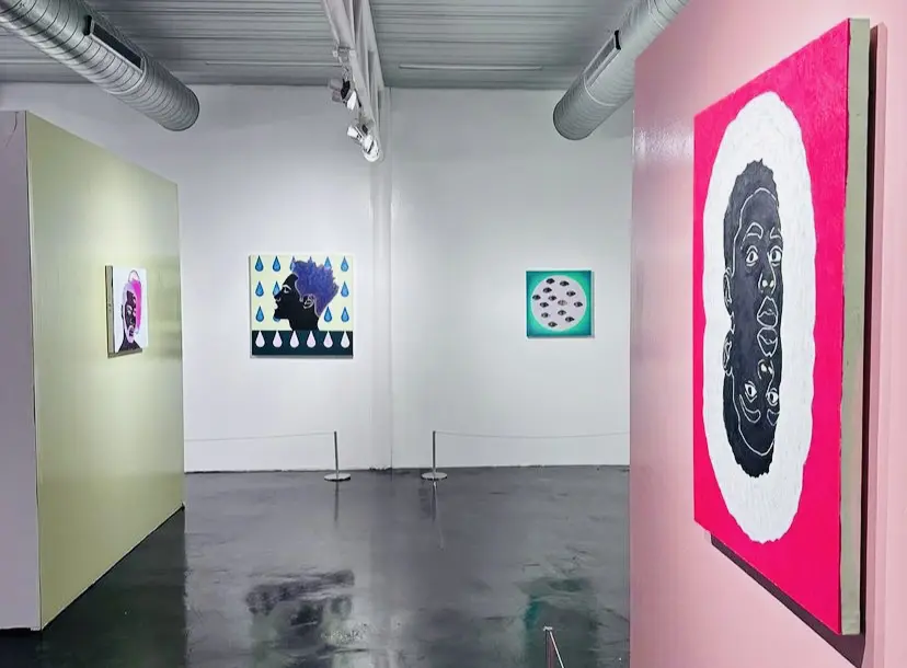 An installation view of artist Johnny Floyd's "GODBODY" exhibit, which remains on view through Saturday, November 18 at the Houston Museum of African American Culture. (Courtesy Johnny Floyd)