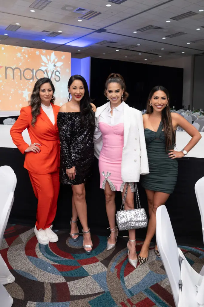 Ana Salazar, honoree Nancy Almodovar, Bianca De La Chica, Samantha Cavazos at the Houston Ballet Nutcracker Market Macy's Fashion Show and Luncheon (Photo by Daniel Ortiz)
