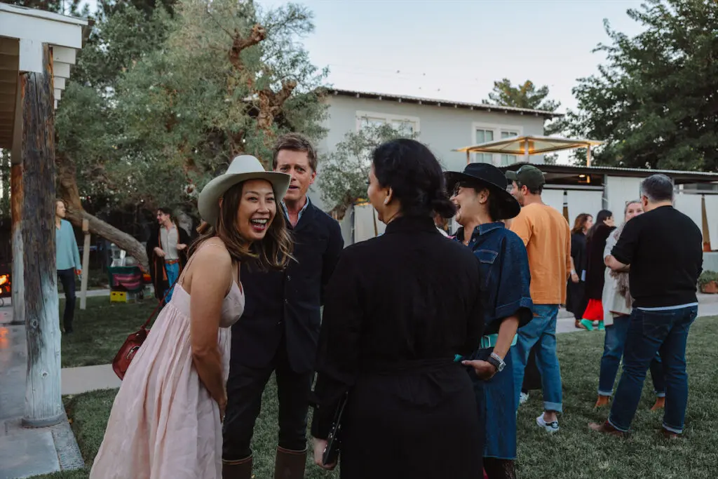 A welcome BBQ at the home of Fairfax Dorn, co-founder of Ballroom Marfa. 