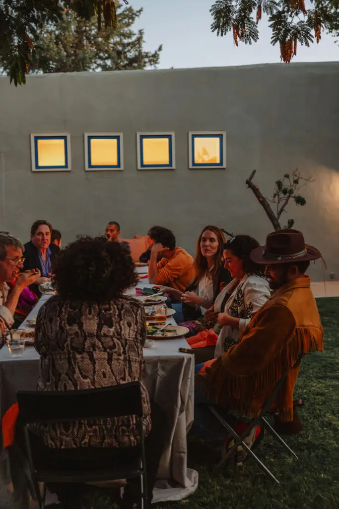 A welcome BBQ at the home of Fairfax Dorn, co-founder of Ballroom Marfa. 