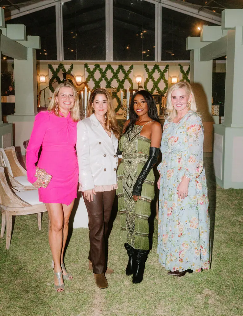 Faire La Fête hostesses Valerie Dieterich, Kristina Somerville, Felicia Stone, Jennifer Allison at Children's Memorial Hermann Hospital 'Fare La Fête' gala in Memorial Park. (Photo by Joseph West)