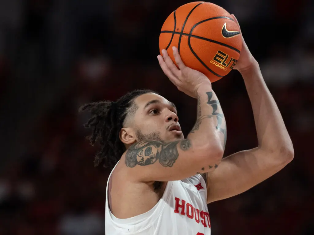 University of Houston guard Emanuel Sharp's shot is pure. (Photo by F. Carter Smith)