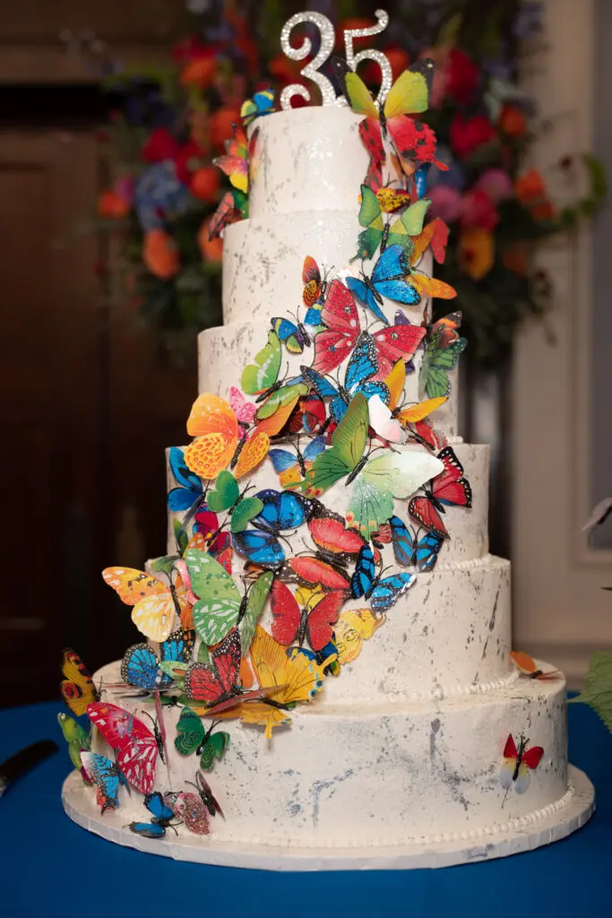 Shane Morgan of Posh Cakes designed the 35th anniversary cake. (Photo by Danny Campbell and Rob Wythe/Wythe Portrait Studio)