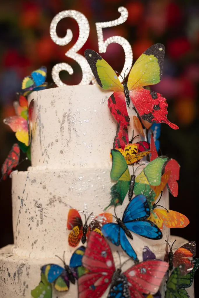 Shane Morgan of Posh Cakes designed the 35th anniversary cake. (Photo by Danny Campbell and Rob Wythe/Wythe Portrait Studio)