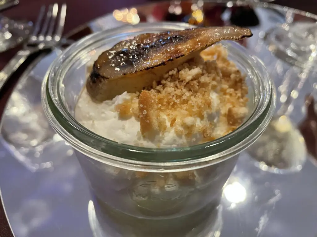 Banana pudding for dessert with bruleed bananas. (Photo by Courtney Dabney)