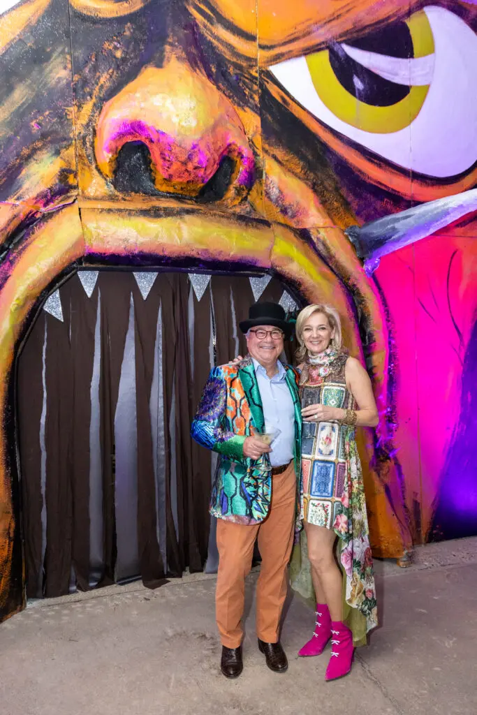Co-chairs Hance Myers & Debbie Greenbaum at Orange Show Gala Where the Wild Things ART (Photo by Emily Jaschke and David DeHoyos)