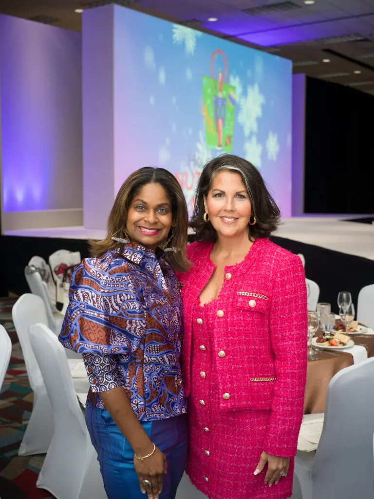 Hasina Starks, Heidi Parkhurst at the Houston Ballet Nutcracker Market Saks Fifth Avenue Fashion Show and  Luncheon. (Photo by Daniel Ortiz)