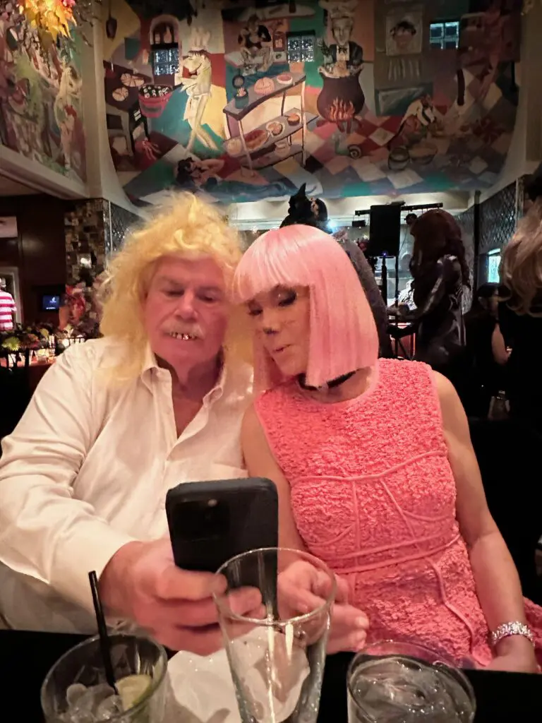 Trial lawyer John Eddie Williams  & Sheridan Williams step out of their comfort zones for costuming at the La Griglia Holloween  bash. (Photo by Shelby Hodge)