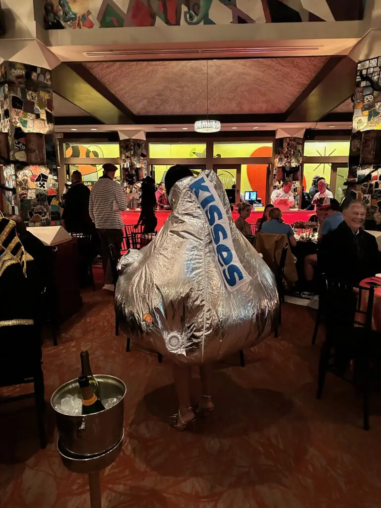 A Hershey's Kiss is cute but has trouble maneuvering through La Griglia's annual Halloween party. (Photo by Shelby Hodge)