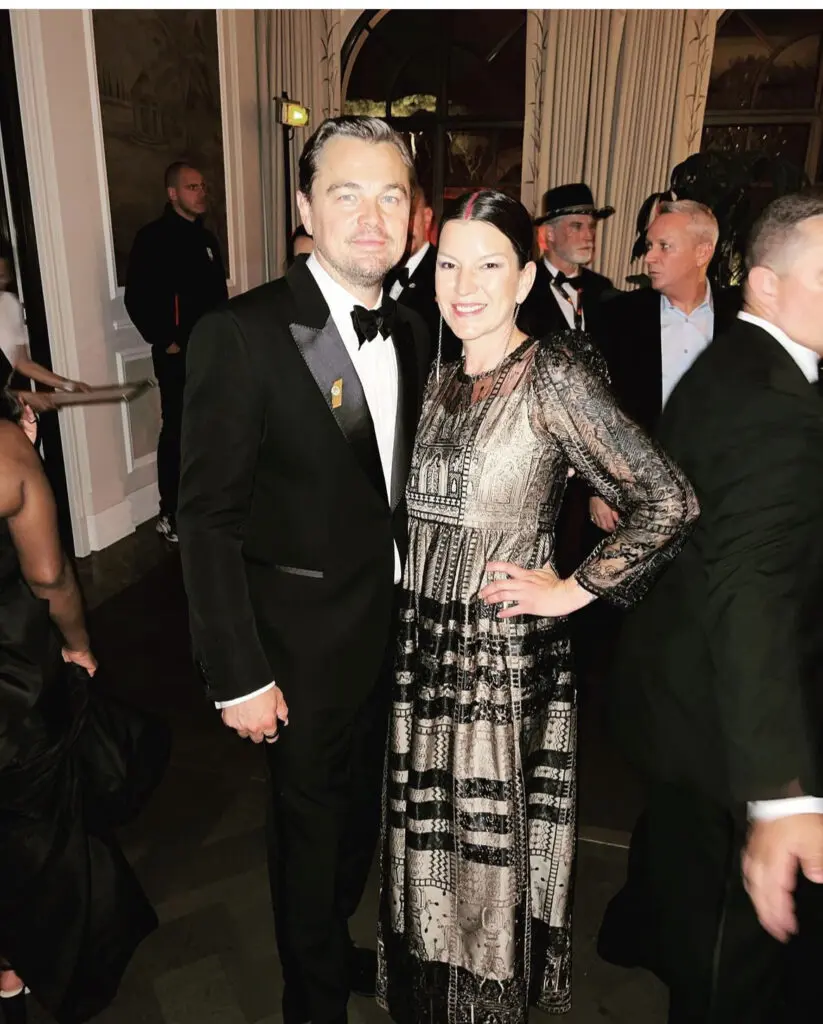 Osage ambassador, Addie Roanhorse shares the spotlight with "Killers of the Flower Moon" star, Leo DiCaprio. (Courtesy Addie Roanhorse)