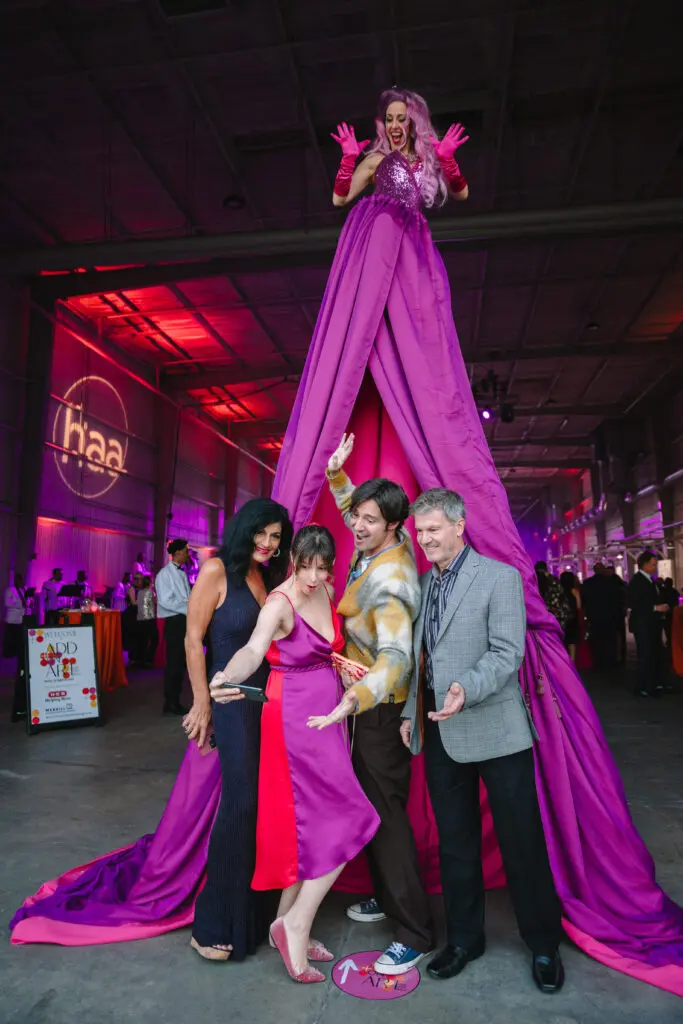 Karen Trotter, featured artist Chaney Trotter, Pete Scalzitti, Brooks Trotter at Houston Arts Alliance's Add On Art Gala (Photo by Johnny Than)