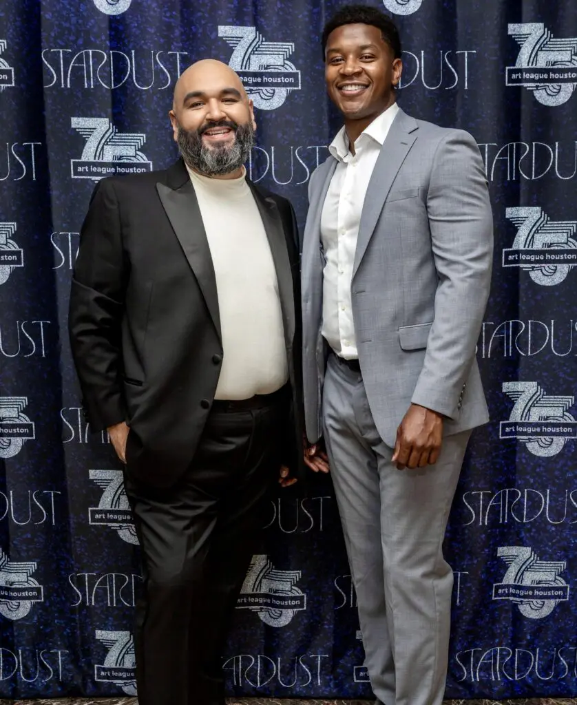 Frank Hernandez, Jay Clark at Art League Houston’s 75th Anniversary Gala (Photo by Alex Barber and Laura Burlton)