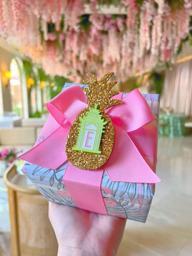 Ivancevic says she loves adorning packages wit  bling accents and toppers. (photo by Dallas Gift Wrap Creations)