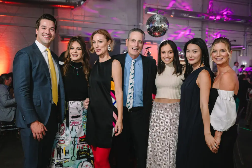 Co-chairs Mason & Meredith Barker, co-chairs Tatiana & Craig Massey, Annabel Massey, Sky Chao, Hope Dorsett at Houston Arts Alliance's Add On Art Gala (Photo by Johnny Than)