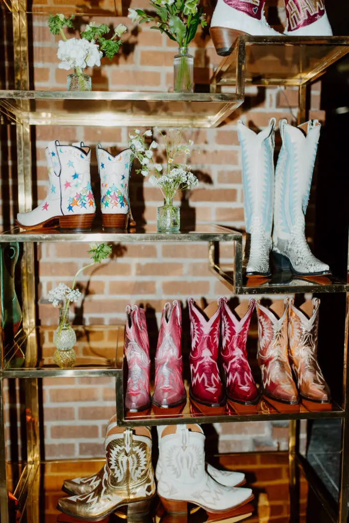 Dreamy Western boots on display at the Miron Crosby Houston pre-opening party. (Photo by Emma Umana)