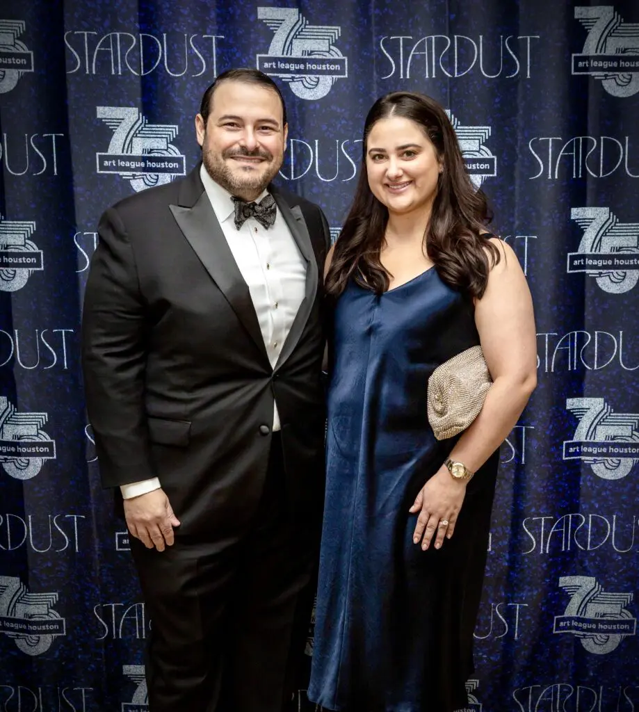 ALH board president Nima Farzaneh & Jasmine Sadeghpour at Art League Houston’s 75th Anniversary Gala (Photo by Alex Barber and Laura Burlton)