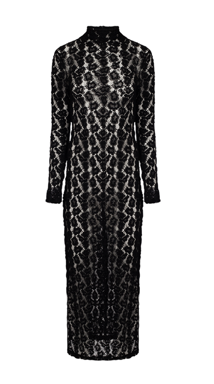 Rohe’s lace turtleneck dress ($695), available at Forty Five Ten and fortyfiveten.com