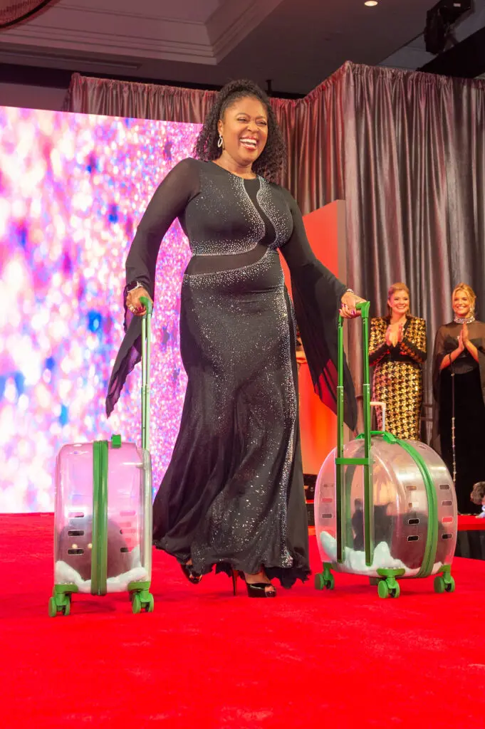 Sharron Melton with Omorede and Idrissa at the Citizens for Animal Protection Celebrity Paws Gala (Photo by Jacob Power)