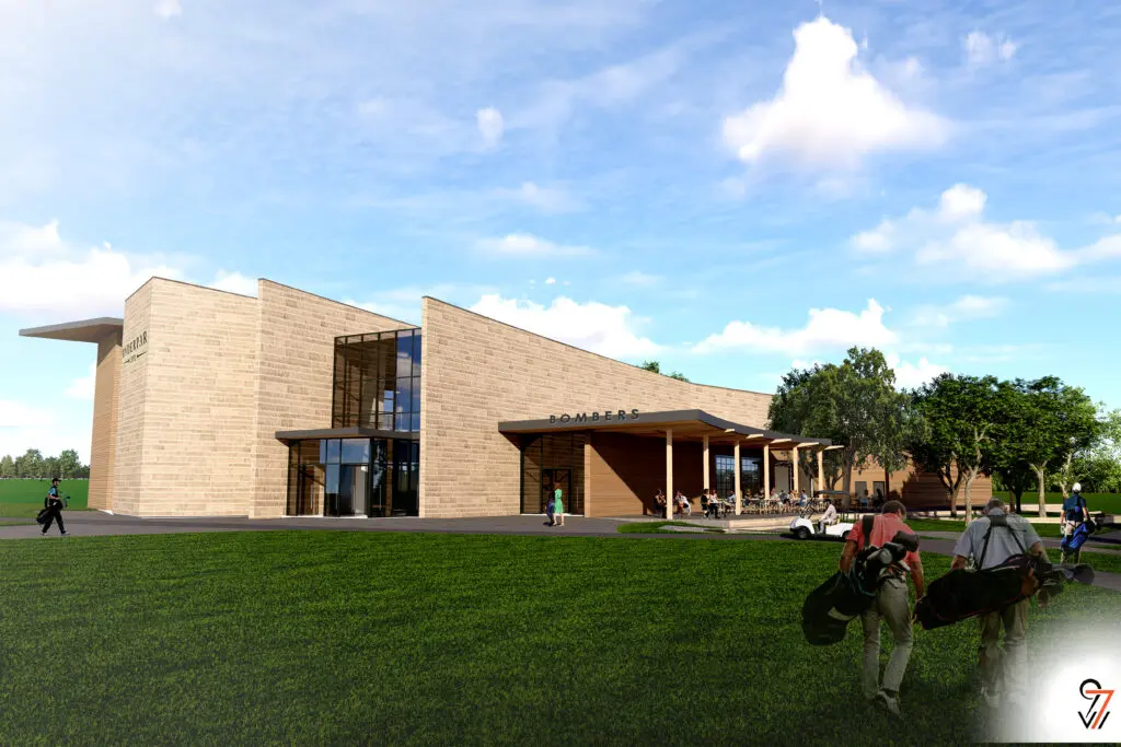 A view of the future Bombers - a new golf, dining and entertainment venue planned for Hawk's Creek. (Rendering by 97w)