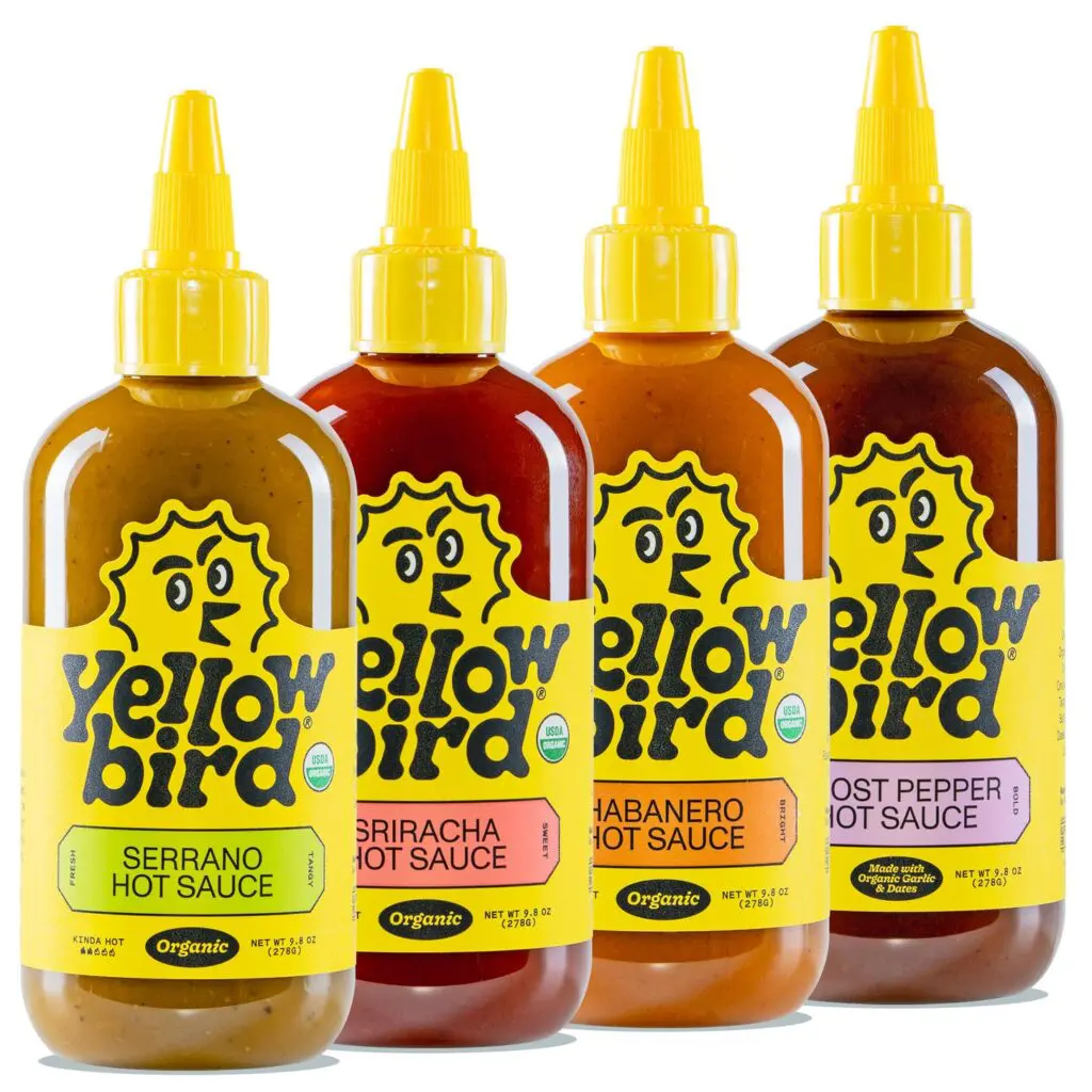 9.8 oz. Organic Hot Sauce Variety 4–Pack, $40.