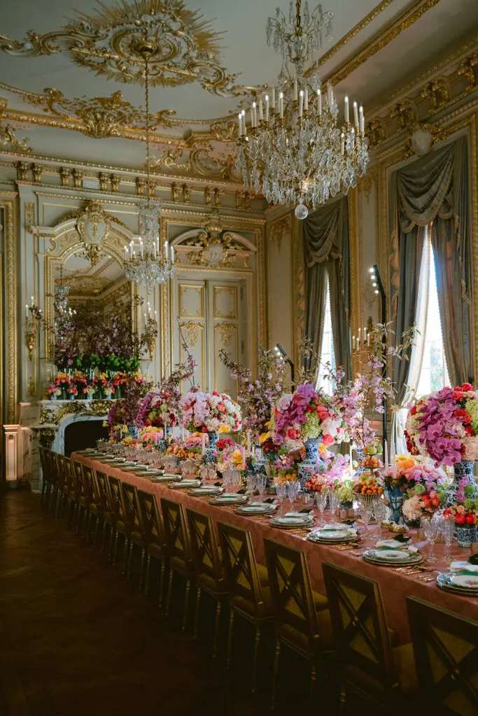 The Grand Salon of the Shangri-La Paris where Luca Somoza created a lavish birthday celebration for  Houstonian Sheridan Williams. (Photo by Le Secret D'Audrey, Audrey Neracoulis)