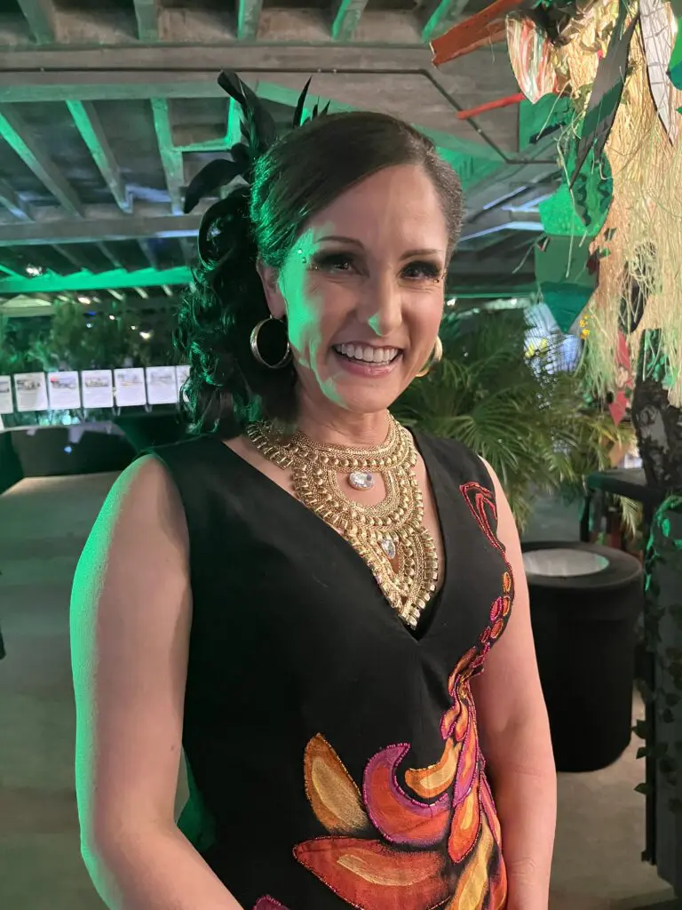 Co-chair Luz Garcini at Orange Show Gala Where the Wild Things ART (Photo by CDA)
