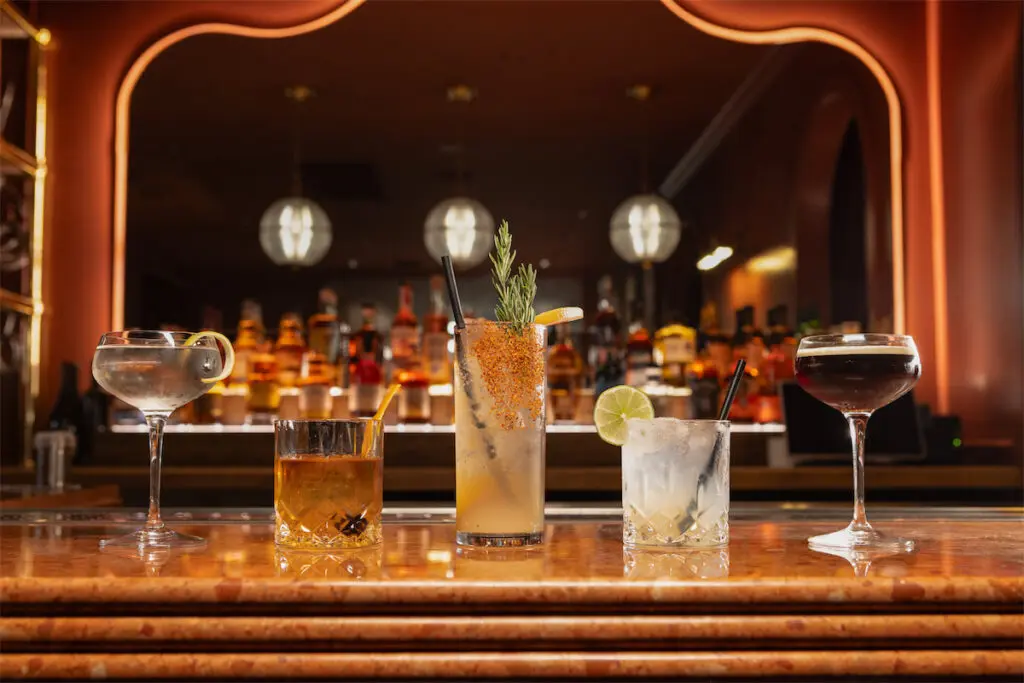 The drink menu at Columbian Country Club features martinis and cocktails. (Courtesy of White Unicorn Agency)