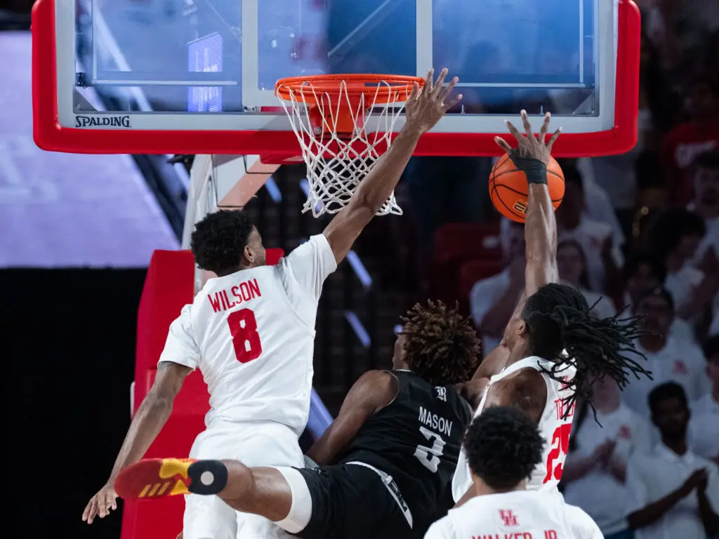 University of Houston guard Mylik Wilson is known for his defense, but he can do a little scoring too. (Photo by F. Carter Smith)