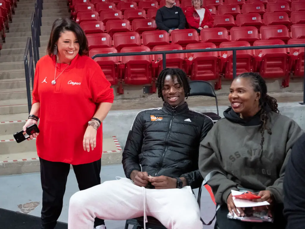 Caleb Holt — the No. 2 ranked player in America in the 2026 class — took in the University of Houston's win over Penn with his family. (Photo by F. Carter Smith)