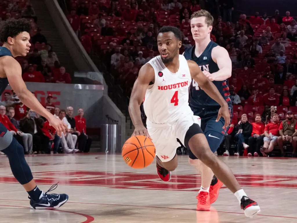 University of Houston guard LJ Cryer is showing new dimensions of his game. (Photo by F. Carter Smith)