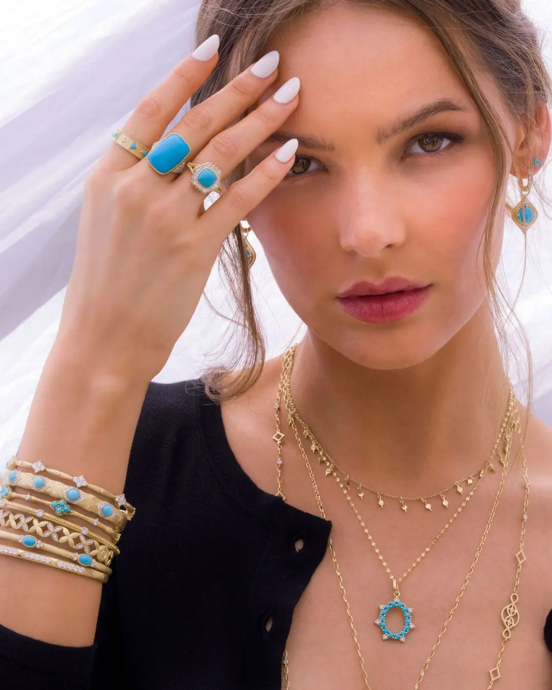 Deutsch JUDE FRANCES MOROCCAN TURQUOISE OGEE EARRING CHARMS.