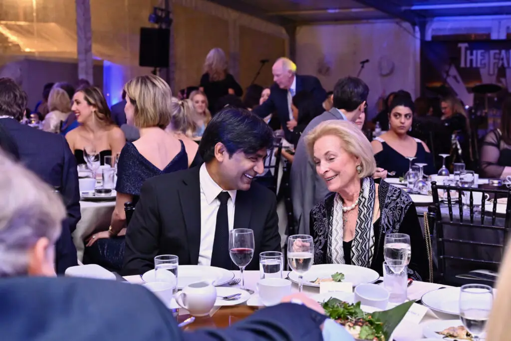 Dr. Pavan Reddy, Bess Wilson at the Baylor College of Medicine 'Culinary Stars Shine for Cancer Research' dinner at POST Houston (Photo by Alejandro Montoya)