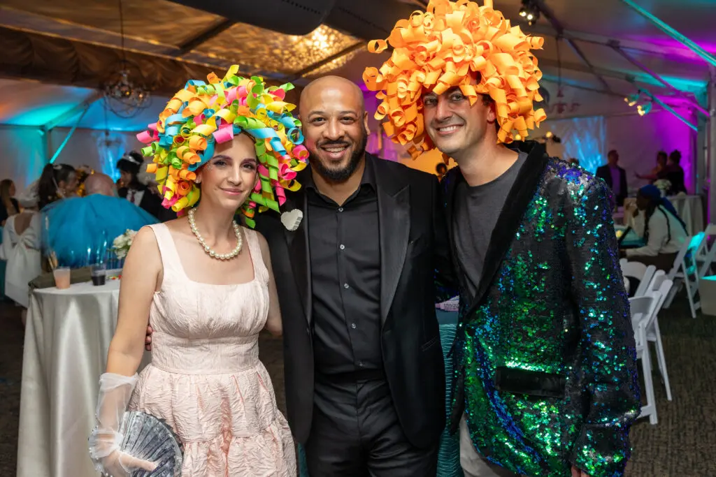Hair Ball co-chairs Mary Catherine Jones, Robert Hodge, Bailey Jones at Lawndale Art Center Hair Ball  (Photo by Jenny Antill Clifton)