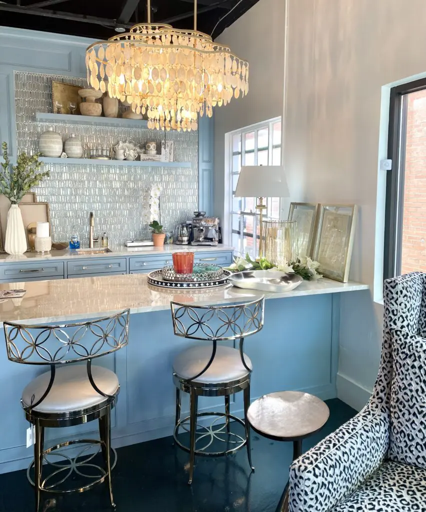 Haus of Blaylock - Seashells and shimmery tile and upholstery speak to Blaylock's current Florida projects.