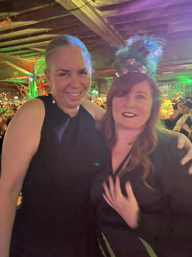 Carrie Hardaker, Elaine Dillard at Orange Show Gala Where the Wild Things ART (Photo by CDA)
