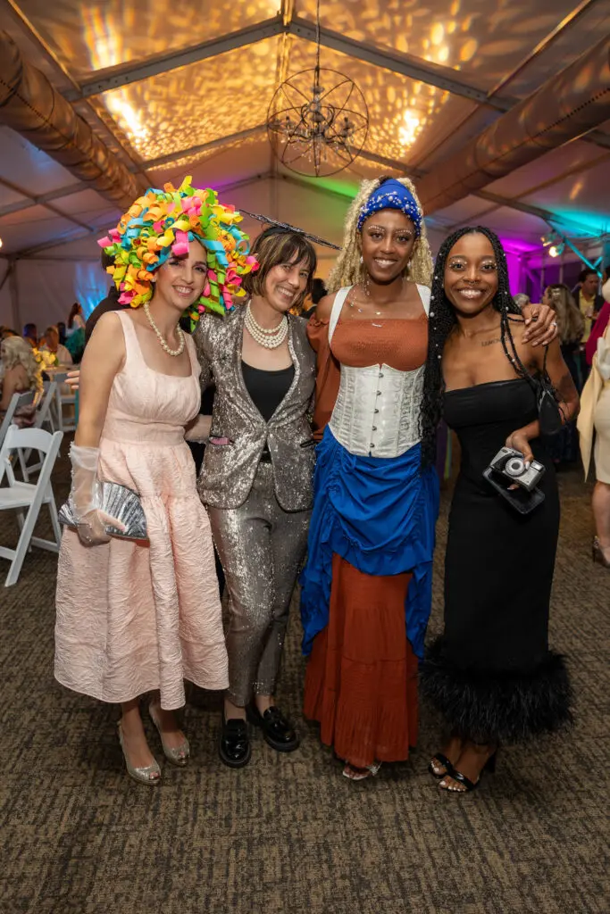 Mary Catherine Jones, Anna Walker, Tamirah Collins, Morgan Newton at Lawndale Art Center Hair Ball  (Photo by Jenny Antill Clifton)