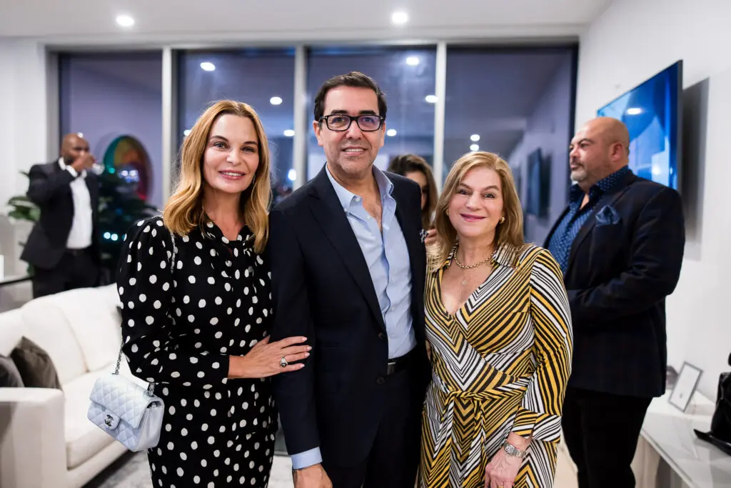 Micheline Newal, Marcelo Saenz, Adriana Robles at the grand opening of Residences at The Allen. (Photo by Hung L. Truong Photography)