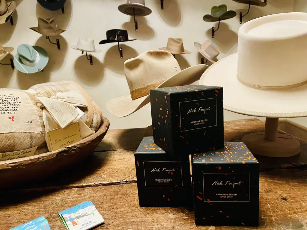 Pieces from the God's True Cashmere x Nick Fouquet collaboration are displayed inside the Fort Worth store. (Photo by Courtney Dabney)