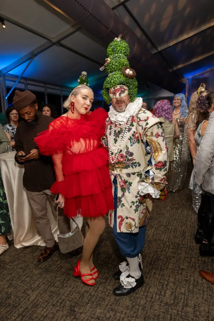 Sarah Darro, Dennis Nance at Lawndale Art Center Hair Ball  (Photo by Jenny Antill Clifton)