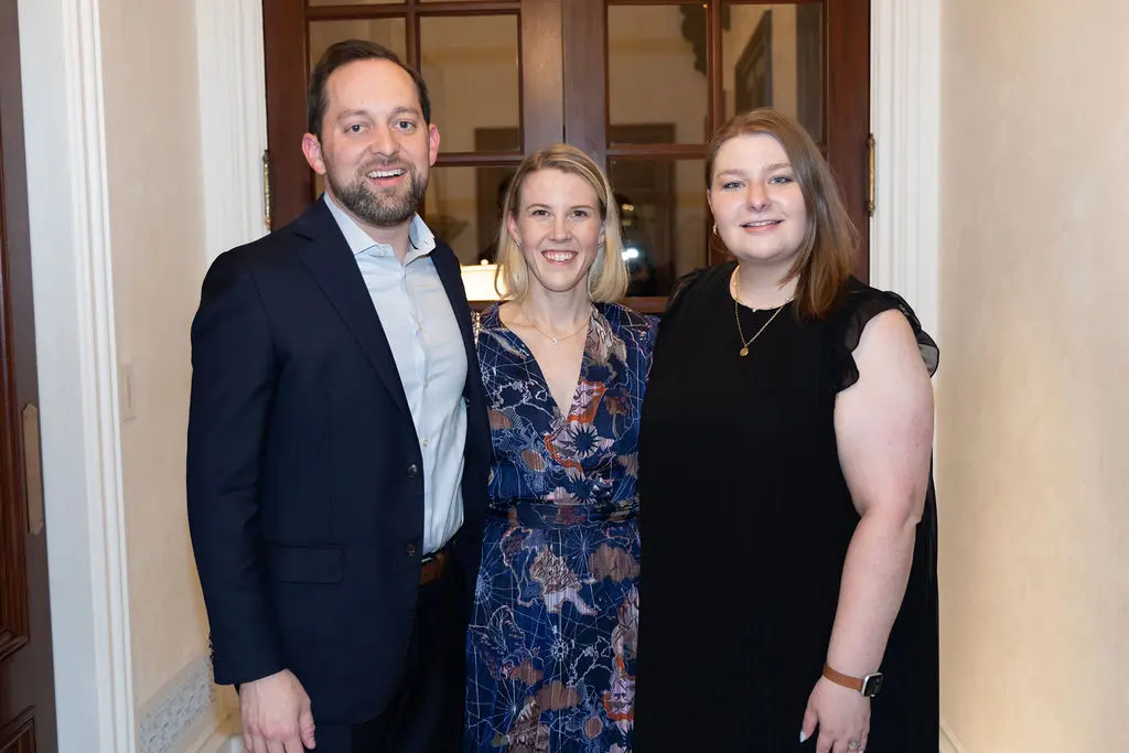 Ben and Rebecca Yarborough with Abbey Cumnock at the Sponsor Party for the 2023 Trains at NorthPark.